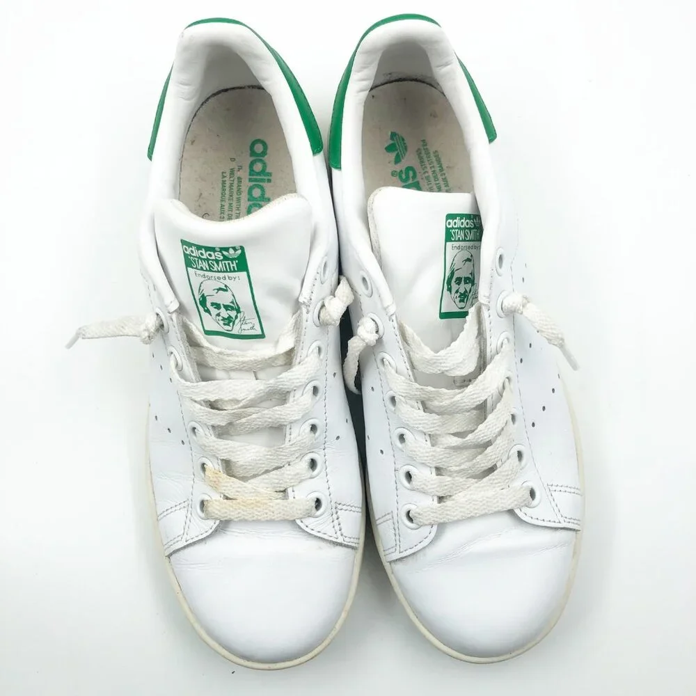 ADIDAS Shoes Womens 7.5 Stan Smith White Green Low Top Sneakers Court Trainers